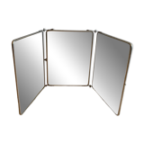 Large triptych barber mirror circa 1950, to stand or hang