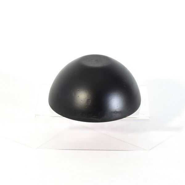 Vintage Krenit bowl by Herbert Krenchel, Denmark 1950, black metal and red enamel