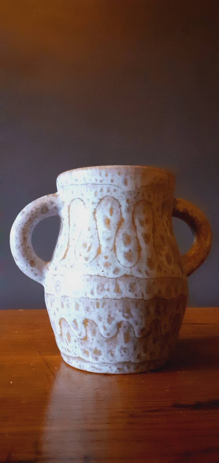 Ceramic vase with handles from the 50s signed Jean Austruy