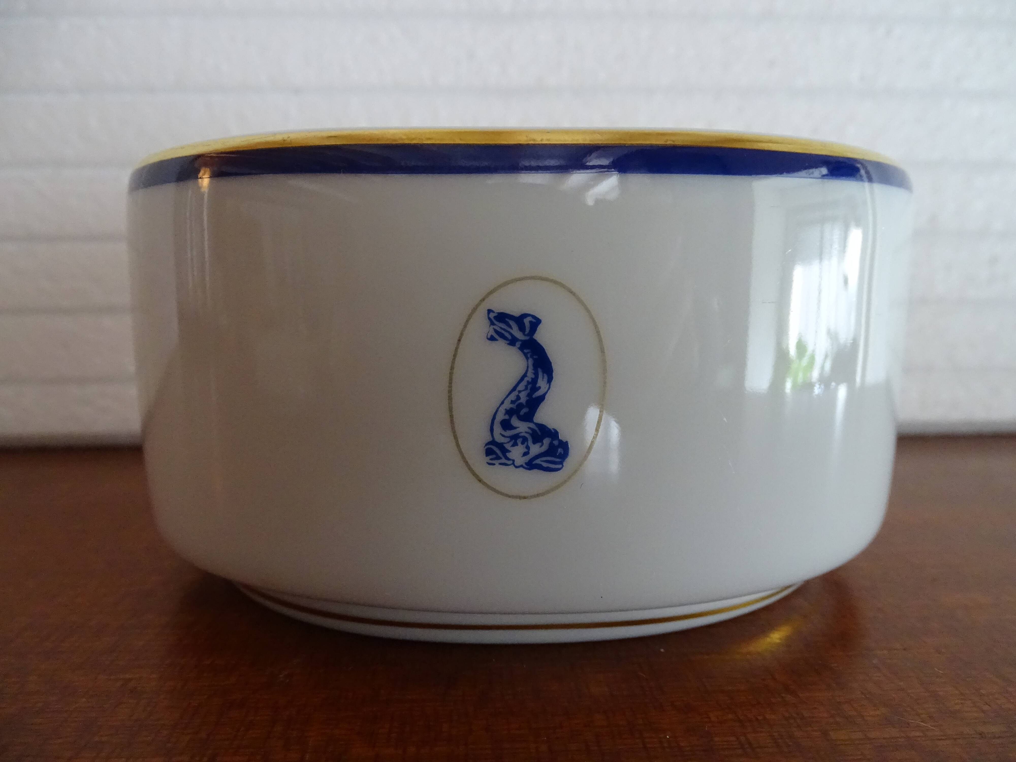 Bernardaud Limoges porcelain sugar bowl dolphin model - B & Cie