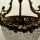 Bronze Crystal Beaded Light Pendant 1940’s