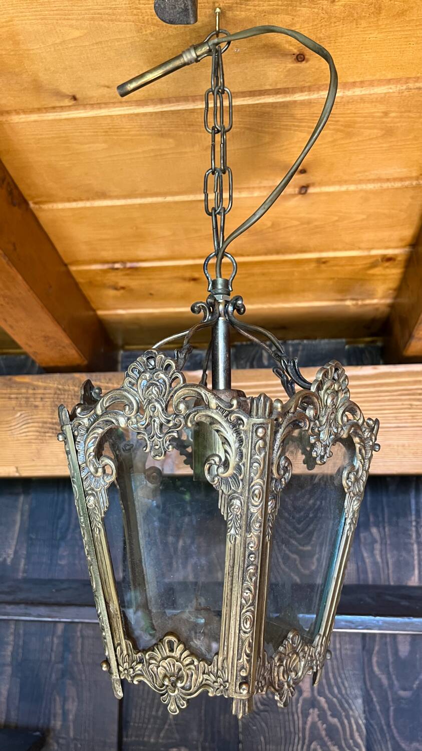 Vintage brass lantern pendant