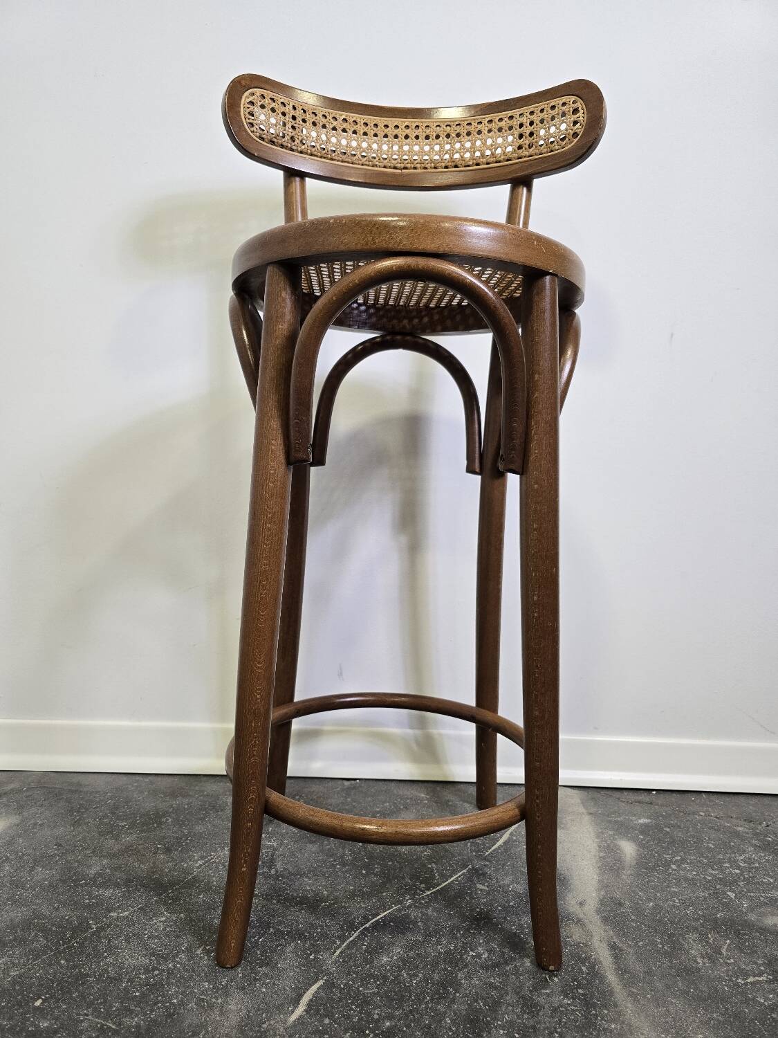 Bentwood Bar Stool with Cane Seat & Back