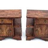 Art deco bedside tables, poland, 1950s