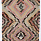 Orange Black Turkish Kilim Rug 170x259Cm SK 35353