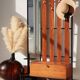 Vintage entryway coat rack – Cabinet with hooks, mirror and storage