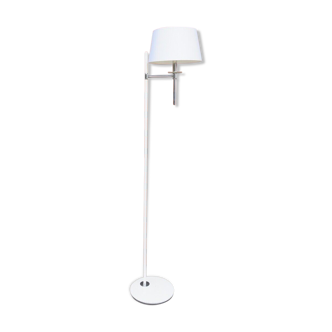 Lampadaire monix Paris en laiton chromé et métal laqué blanc 1960