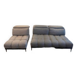 XXL modular sofa, designer sofa, gray fabric sofa