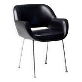 Kilta chair in black Naugahyde by Olli Mannermaa for Martela Oy, Finland, 1960