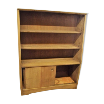Meuble étagére vintage en bois brut années 50