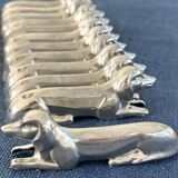 12 metal dachshund knife rests