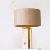 Vintage travertine table lamp attributed to Fratelli Mannelli, Italy, 1970s