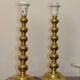 Pair of Swedish brass lamps from the mid-century.