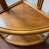 Corner shelf bamboo wicker