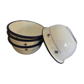 Vintage enamelled tin bowls