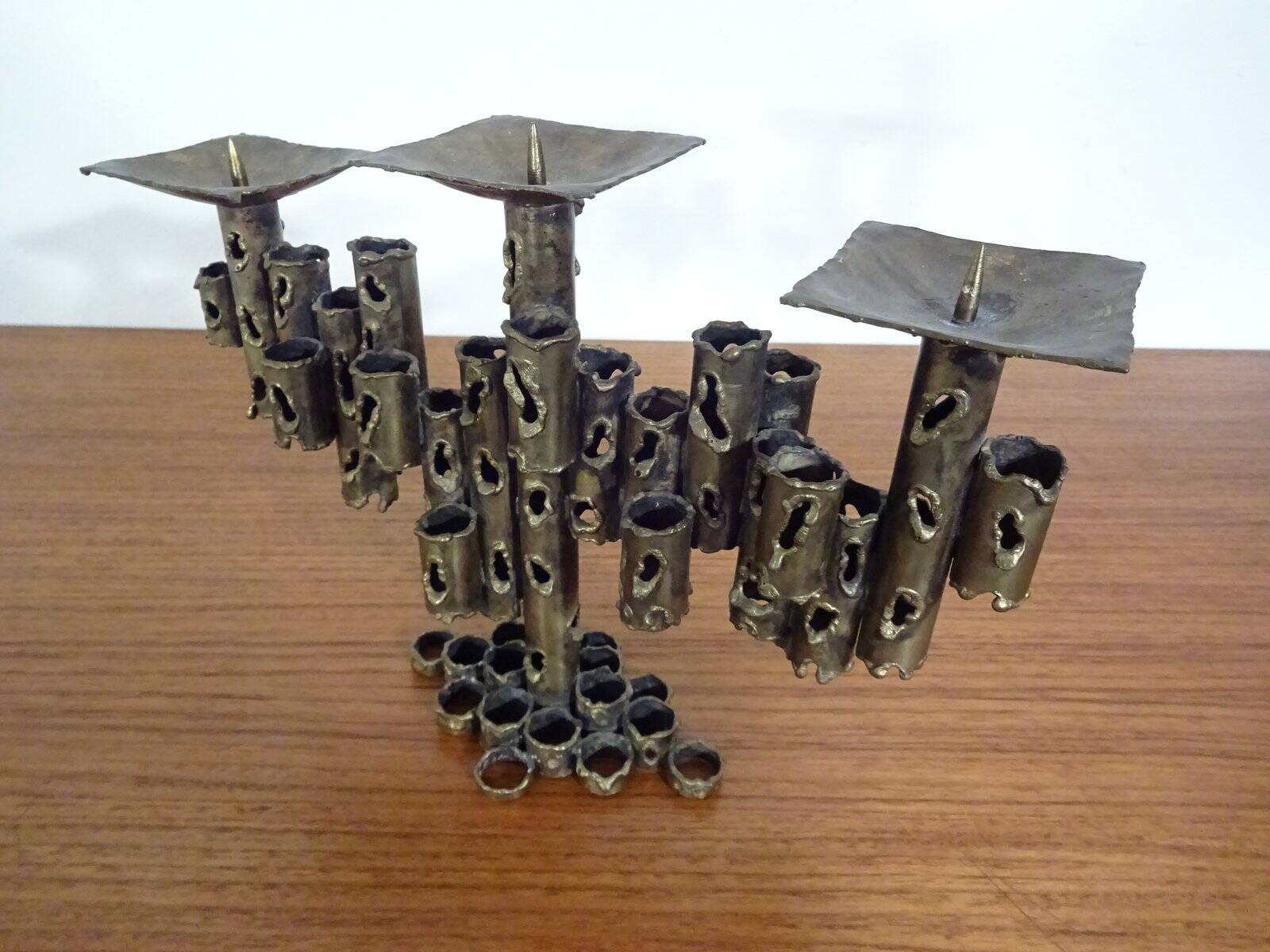 Brutalist Iron Candleholder, 1960s