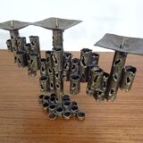 Brutalist Iron Candleholder, 1960s