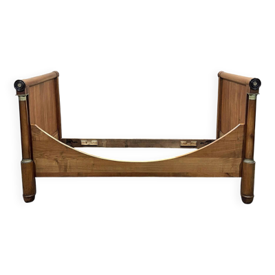 Lit bateau empire du XIXème en merisier - Literie: 1m82x98cm