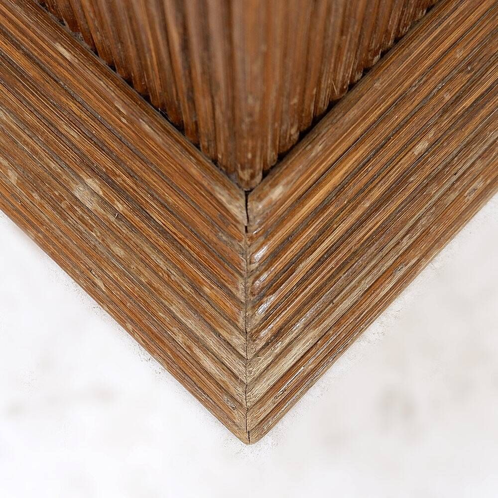 Pedestal console in pencil reed in the style of Vivai del Sud - 1970s