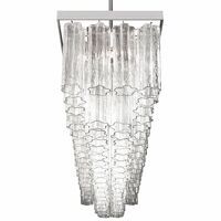 Rectangular “tronchi” murano glass chandelier