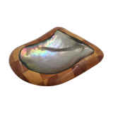 Wood and mother-of-pearl trinket bowl