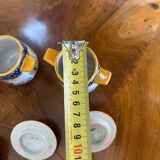 Set of tray and six cream pots HB Quimper