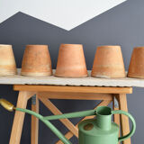 5 old terracotta pots