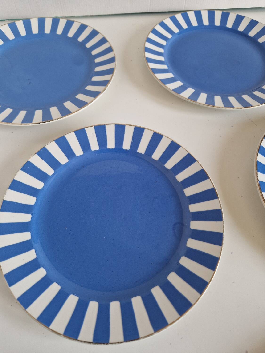 Set of 6 dessert plates, Fox trott model, Sarreguemines factory