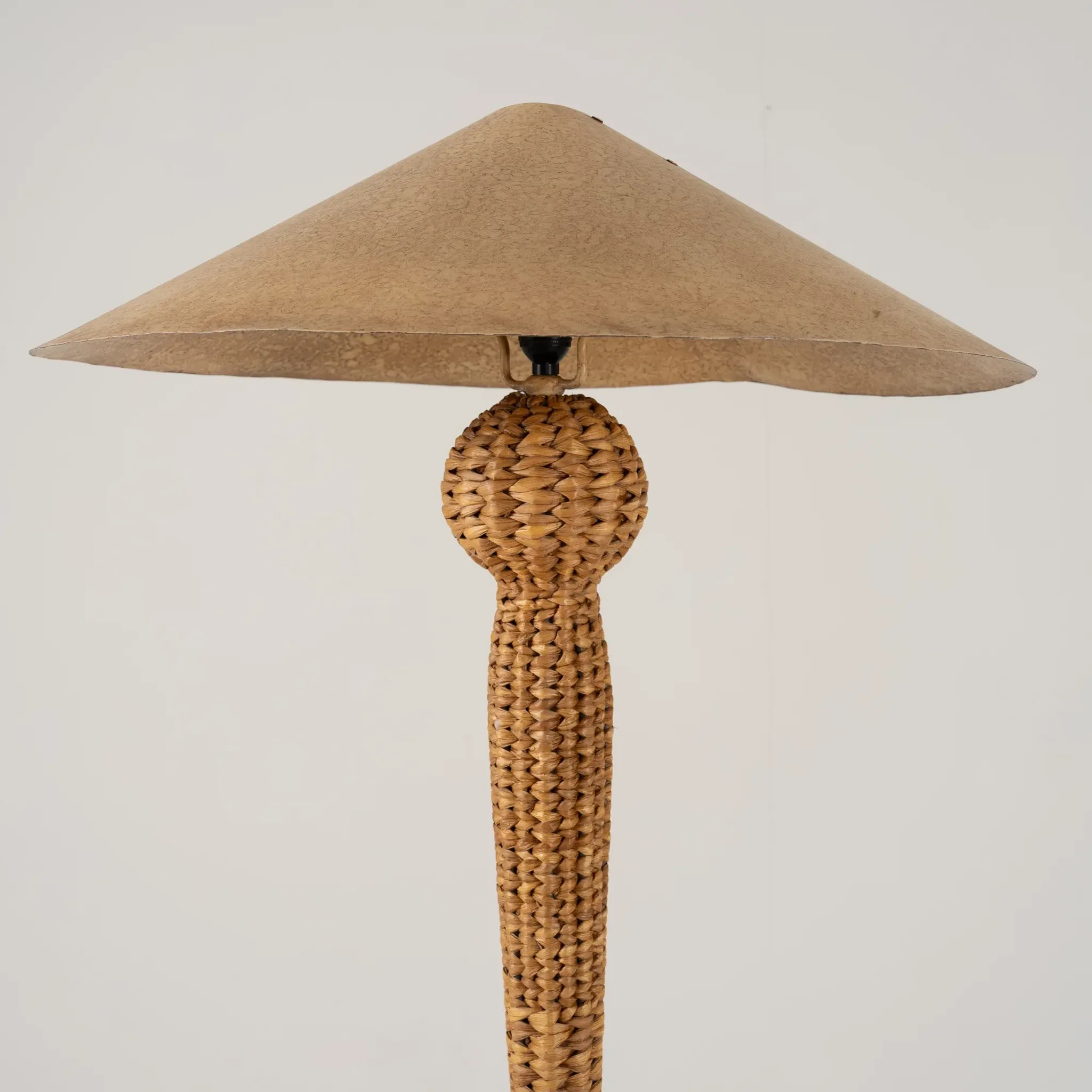 Lampe sur pied unique avec tige tissée