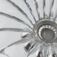 Grand bol en cristal clair vintage avec pied en argent - pièce maîtresse des années 1940 en Italie