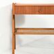 Scandinavian vintage bedside table in teak with Vienna cane