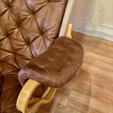 "Pernilla" armchair leather "Bruno Mathsson" 1960.