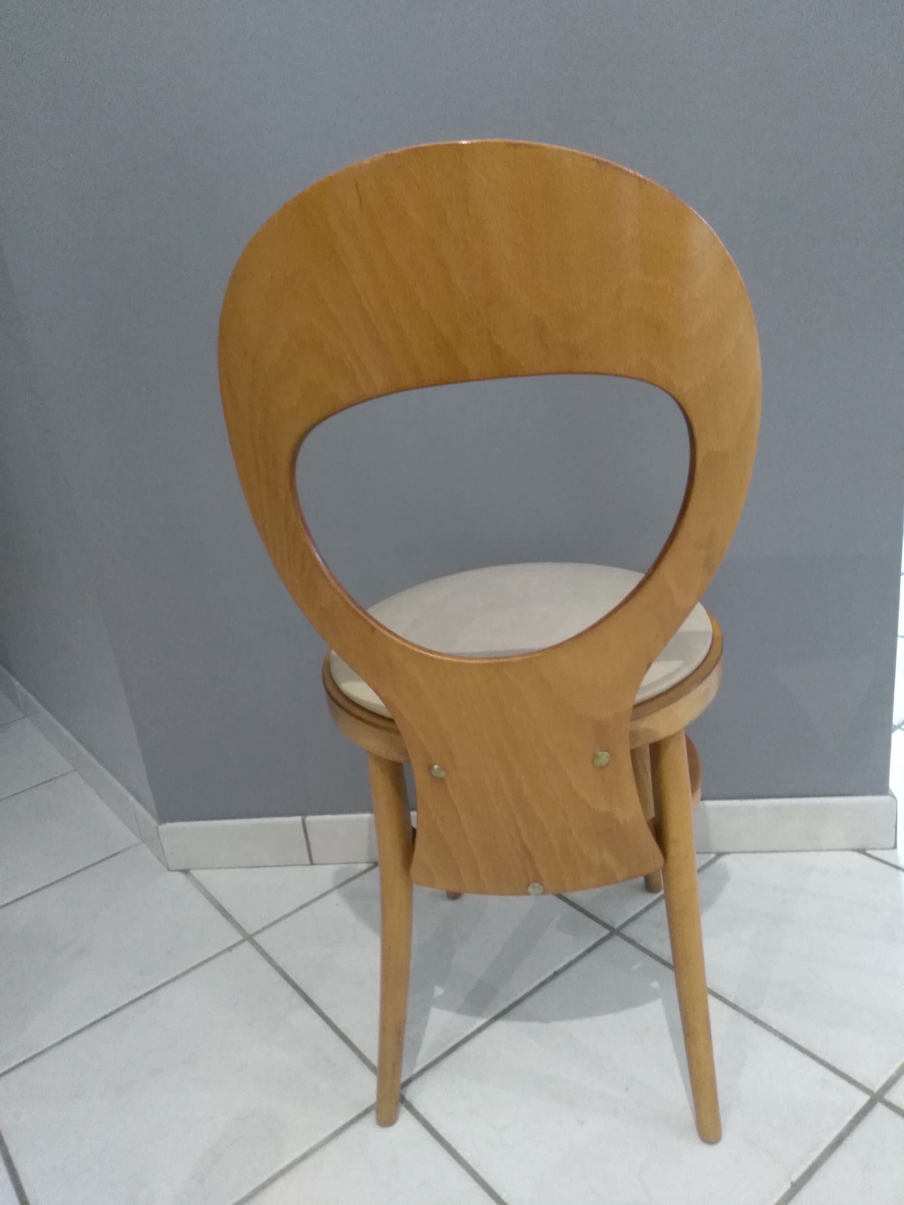 Suite of 6 chairs Bistrot Baumann Model Seagull 1987