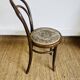 Pair of vintage bistro chairs – bentwood – floral upholstered seat