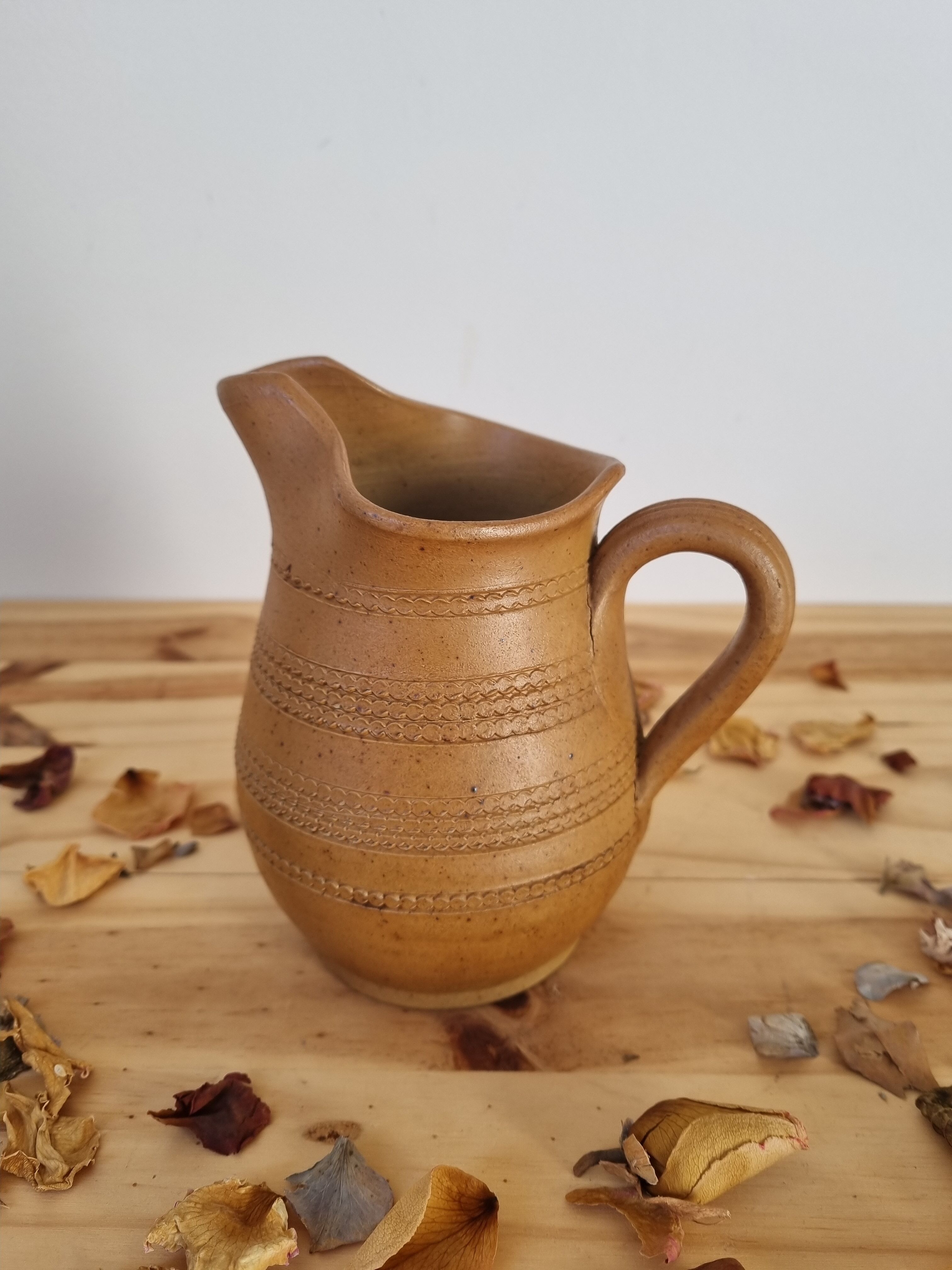 Pair of pitchers carafes vase stoneware