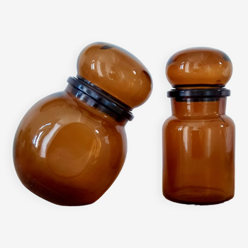Amber glass jars