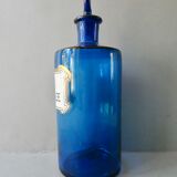 Bottle, pharmacy bottle in blue blown glass