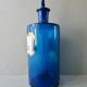 Bottle, pharmacy bottle in blue blown glass