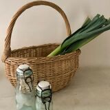 Braided wicker basket for the market