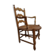 French country provence beech wood armchair with rush wicker seat