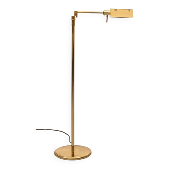 Lampadaire à bras oscillant réglable en laiton Holtkoetter. Allemagne