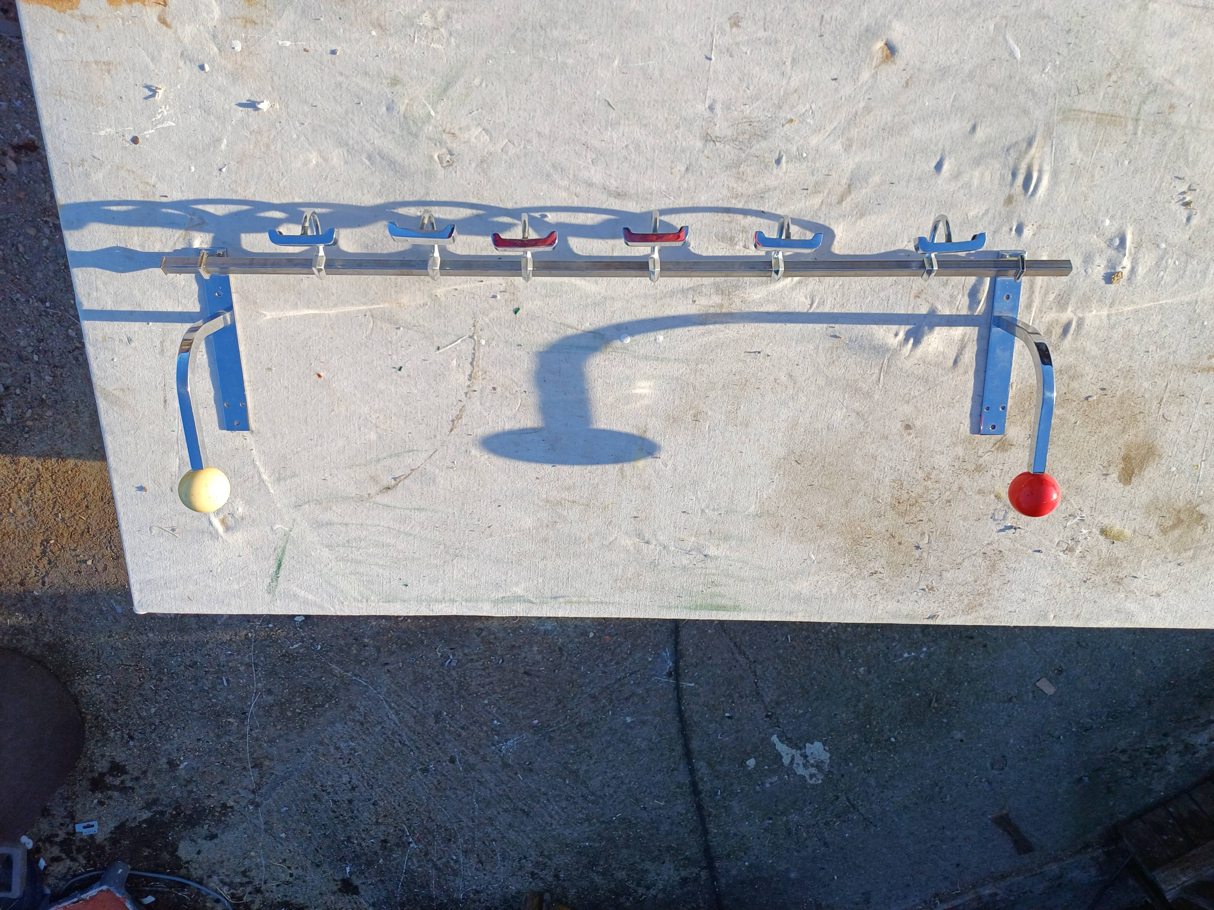 Vintage chrome coat rack and plastic balls