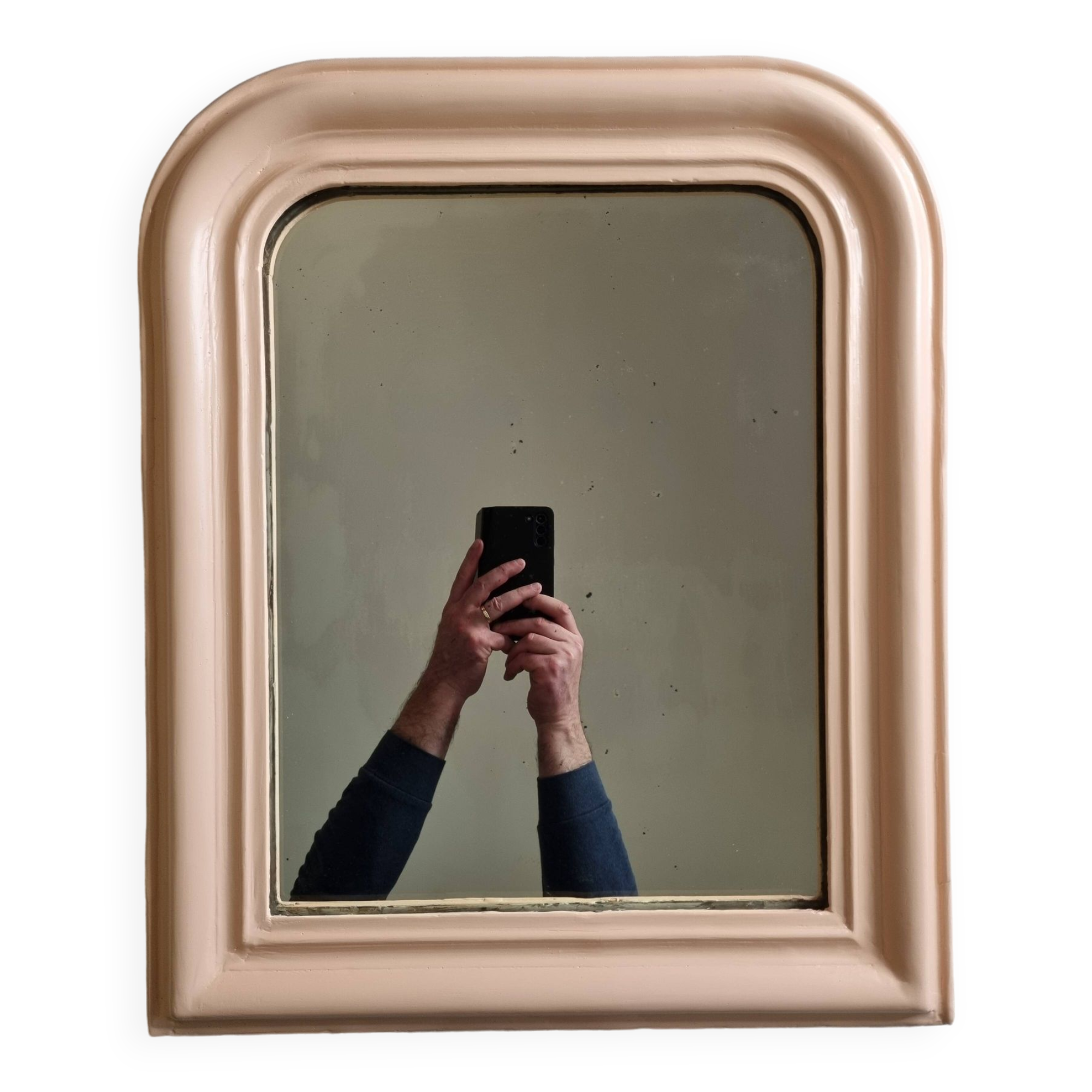 Vintage Louis Philippe style apricot table mirror 53 cm x 45 cm