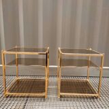 Sofa ends.in gilded metal and glass