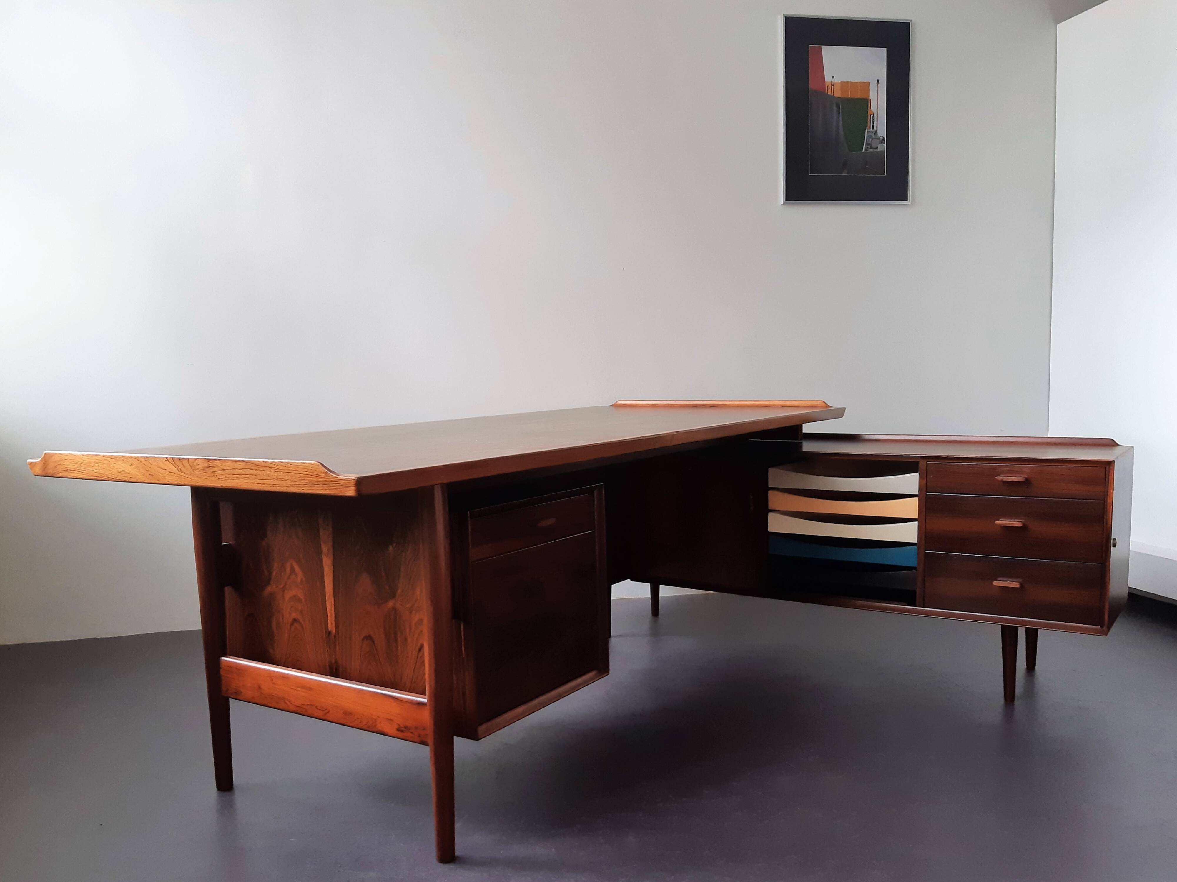 Executive Desk in Rosewood by Arne Vodder for Sibast Møbelfabrik, Denmark, 1950s or 1960s