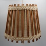 Vintage wood canvas pendant lamp