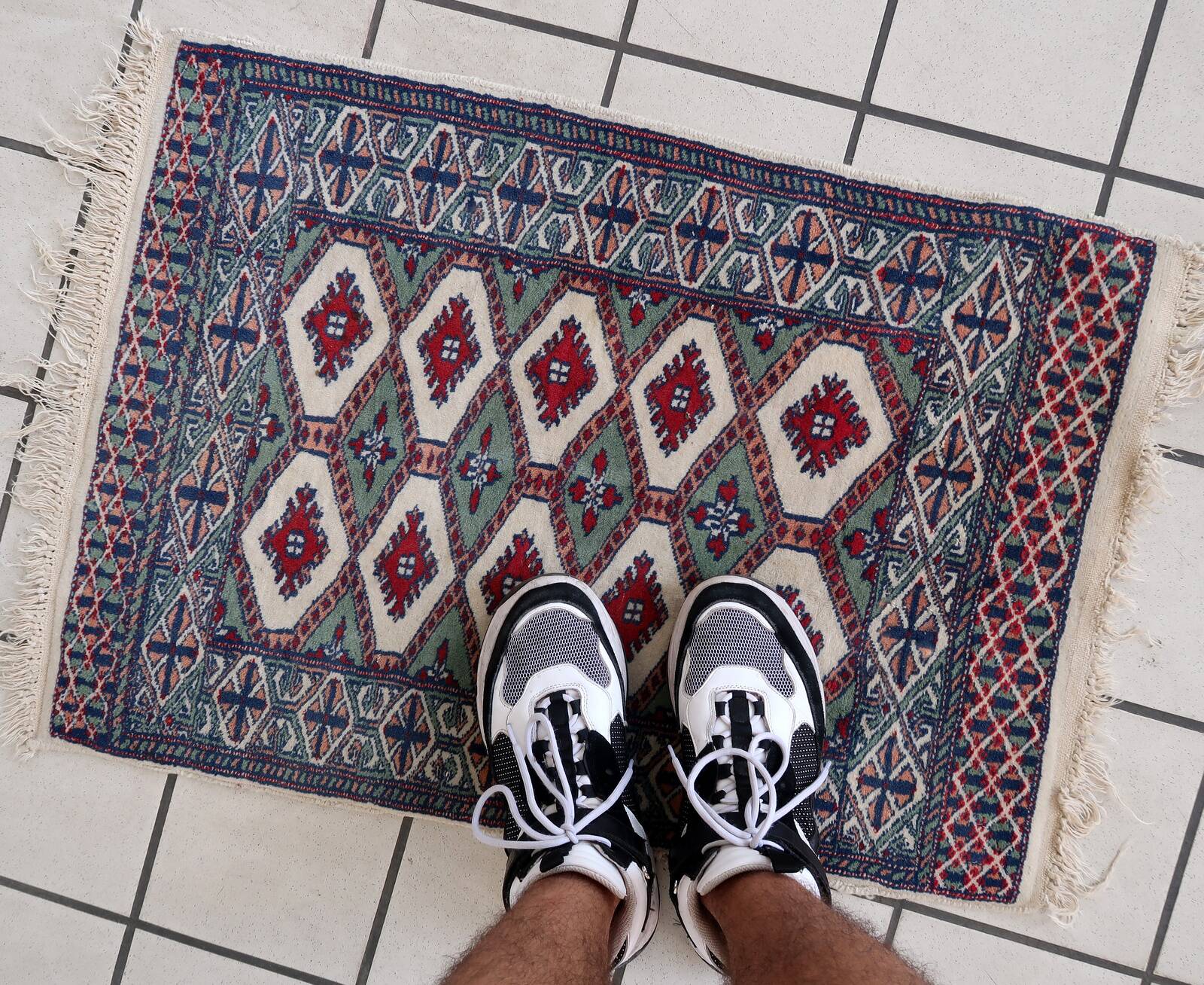 Tapis vintage fait main Bukhara 56cm x 83cm - 1C997