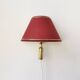 Vintage brass wall lamp with fabric lampshade, 80s
