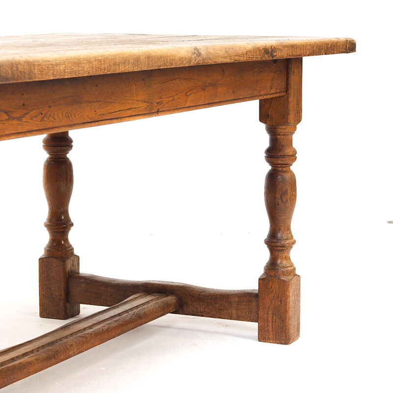 Rustic Farmhouse Brutalist Oak Dining Table