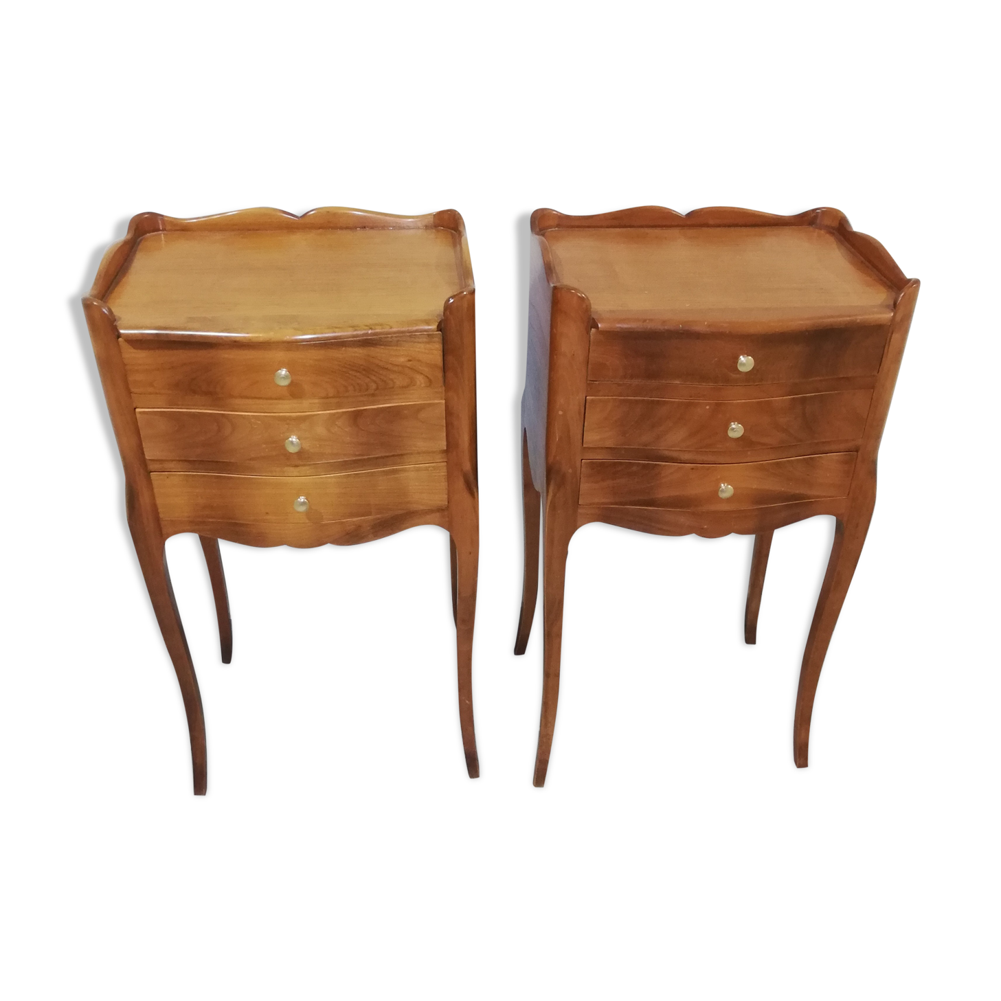 Pair of bedside three drawers Louis XV style